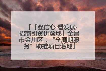 「强信心 看发展·招商引资拼落地」金昌市金川区：“全周期服务”助推项目落地