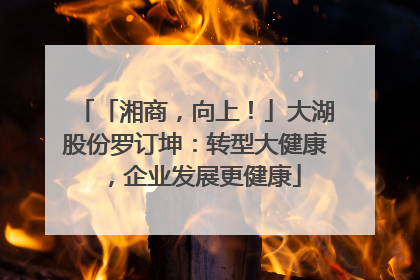 「湘商，向上！」大湖股份罗订坤：转型大健康，企业发展更健康