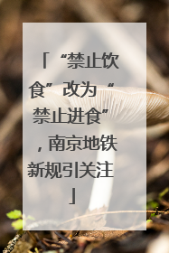 “禁止饮食”改为“禁止进食”，南京地铁新规引关注