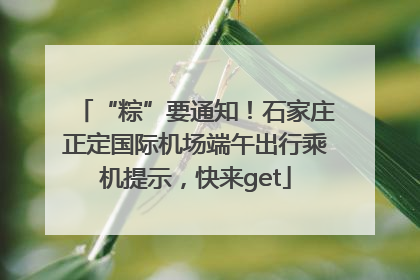 “粽”要通知！石家庄正定国际机场端午出行乘机提示，快来get