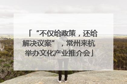 “不仅给政策，还给解决议案”，常州来杭举办文化产业推介会