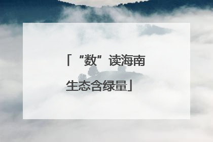 “数”读海南生态含绿量