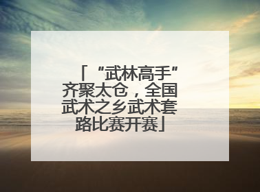 “武林高手”齐聚太仓，全国武术之乡武术套路比赛开赛