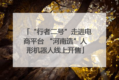 “行者二号”走进电商平台 “河南造”人形机器人线上开售