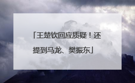 王楚钦回应质疑！还提到马龙、樊振东