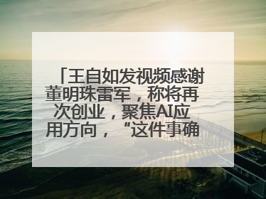 王自如发视频感谢董明珠雷军，称将再次创业，聚焦AI应用方向，“这件事确实来钱快”