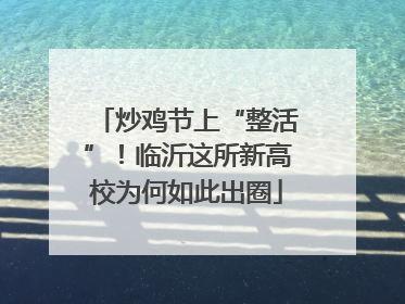 炒鸡节上“整活”！临沂这所新高校为何如此出圈