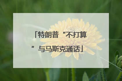 特朗普“不打算”与马斯克通话