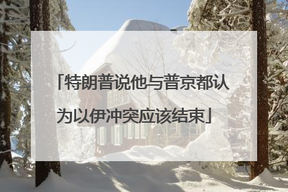 特朗普说他与普京都认为以伊冲突应该结束