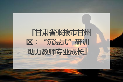 甘肃省张掖市甘州区：“沉浸式”研训助力教师专业成长