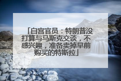 白宫官员：特朗普没打算与马斯克交谈，不感兴趣，准备卖掉早前购买的特斯拉