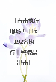 直击执行现场！十堰192名执行干警凌晨出击