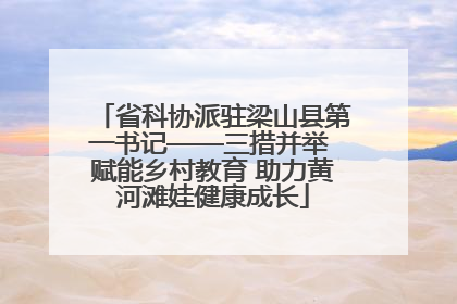 省科协派驻梁山县第一书记——三措并举 赋能乡村教育 助力黄河滩娃健康成长
