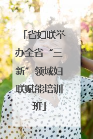 省妇联举办全省“三新”领域妇联赋能培训班
