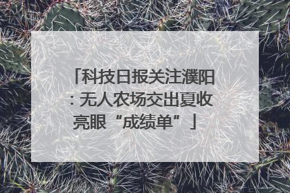 科技日报关注濮阳：无人农场交出夏收亮眼“成绩单”