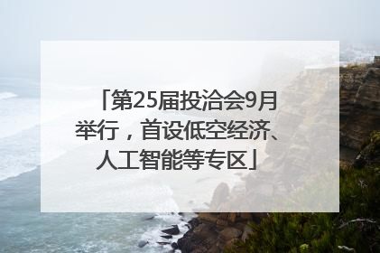 第25届投洽会9月举行，首设低空经济、人工智能等专区