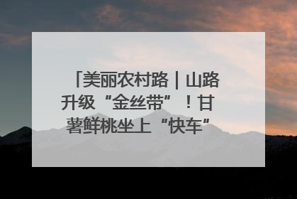 美丽农村路｜山路升级“金丝带”！甘薯鲜桃坐上“快车”，开去大市场