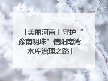 美丽河南丨守护“豫南明珠”信阳南湾水库治理之路