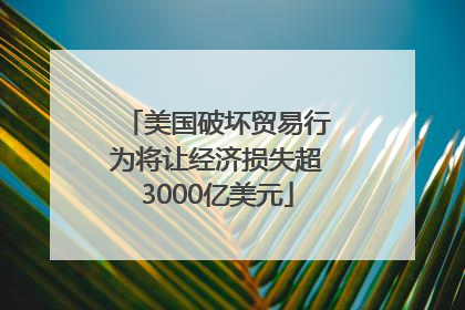 美国破坏贸易行为将让经济损失超3000亿美元