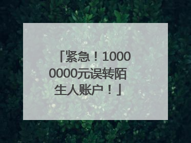 紧急！10000000元误转陌生人账户！
