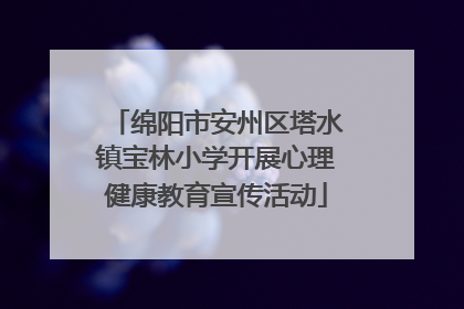 绵阳市安州区塔水镇宝林小学开展心理健康教育宣传活动