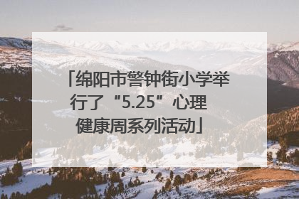 绵阳市警钟街小学举行了“5.25”心理健康周系列活动