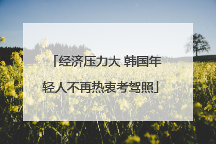 经济压力大 韩国年轻人不再热衷考驾照