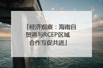 经济观察：海南自贸港与RCEP区域合作互促共进