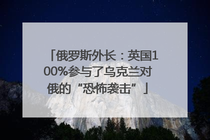 俄罗斯外长：英国100%参与了乌克兰对俄的“恐怖袭击”