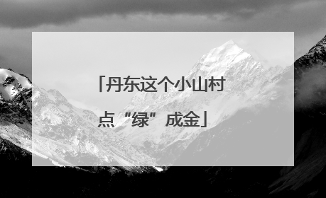 丹东这个小山村点“绿”成金