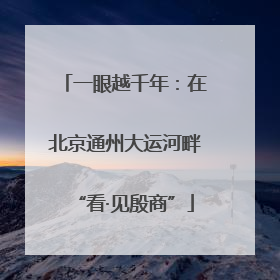 一眼越千年：在北京通州大运河畔“看·见殷商”