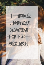 一链响应，速解企忧 定海推动干部下沉一线送服务