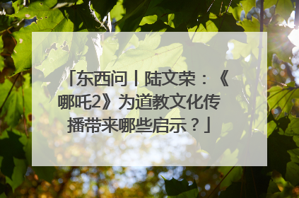 东西问丨陆文荣：《哪吒2》为道教文化传播带来哪些启示？
