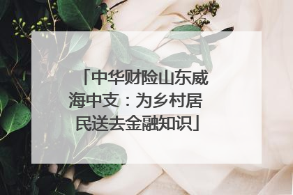 中华财险山东威海中支：为乡村居民送去金融知识