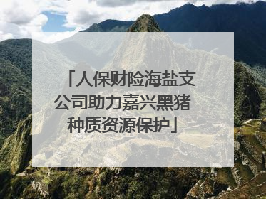 人保财险海盐支公司助力嘉兴黑猪种质资源保护