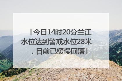 今日14时20分兰江水位达到警戒水位28米，目前已缓慢回落