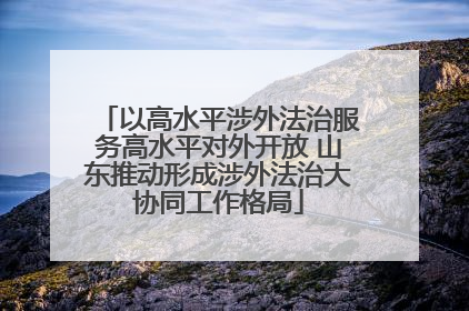 以高水平涉外法治服务高水平对外开放 山东推动形成涉外法治大协同工作格局