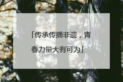 传承传播非遗，青春力量大有可为