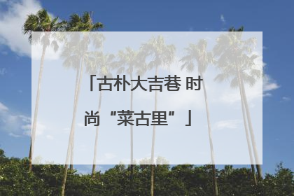 古朴大吉巷 时尚“菜古里”