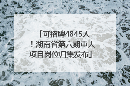 可招聘4845人！湖南省第六期重大项目岗位归集发布