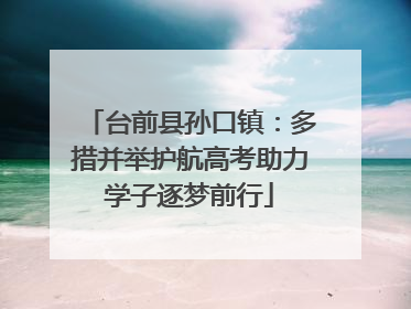 台前县孙口镇：多措并举护航高考助力学子逐梦前行