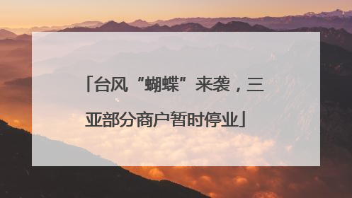 台风“蝴蝶”来袭，三亚部分商户暂时停业
