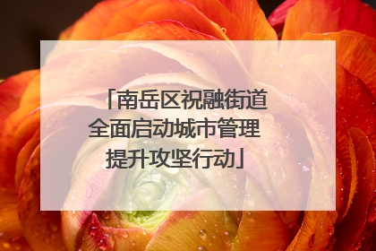 南岳区祝融街道全面启动城市管理提升攻坚行动