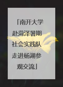 南开大学赴菏泽暑期社会实践队走进杨湖参观交流