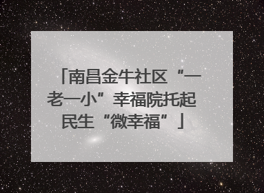 南昌金牛社区“一老一小”幸福院托起民生“微幸福”