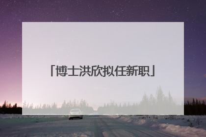 博士洪欣拟任新职