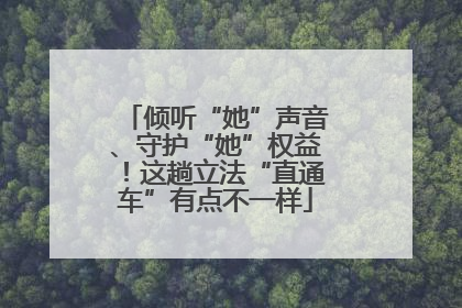 倾听“她”声音、守护“她”权益！这趟立法“直通车”有点不一样