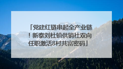 党建红链串起全产业链！新泰刘杜镇供销社双向任职激活8村共富密码