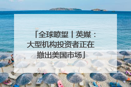 全球瞭望丨英媒：大型机构投资者正在撤出美国市场