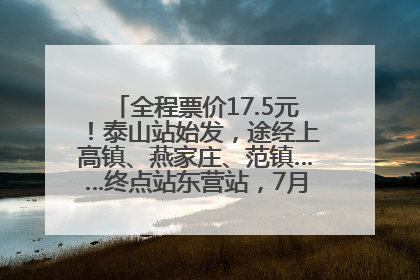 全程票价17.5元！泰山站始发，途经上高镇、燕家庄、范镇……终点站东营站，7月1日开通！